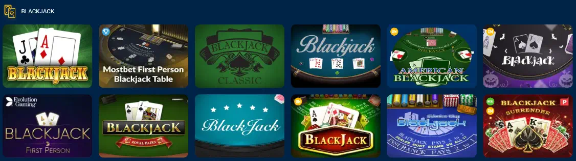 Blackjack w Mostbet Casino