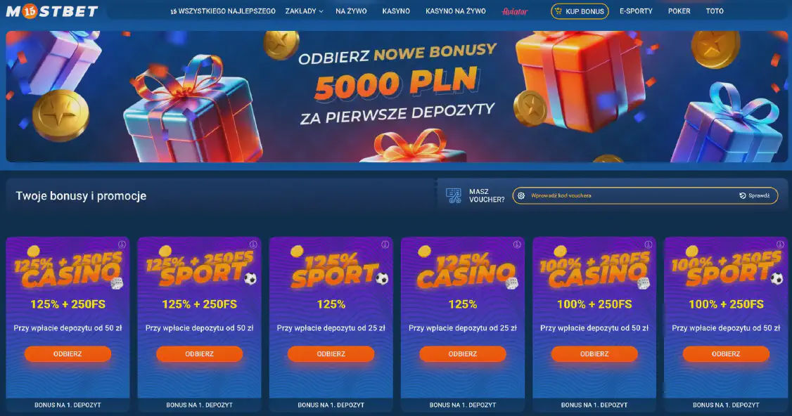 All Mostbet bonuses