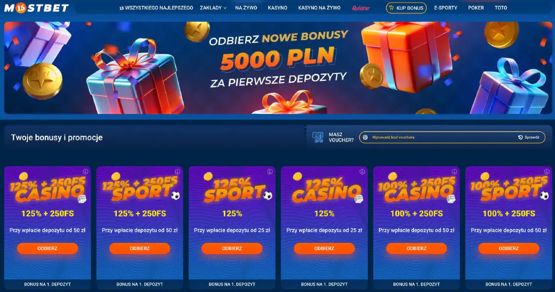 All Mostbet bonuses