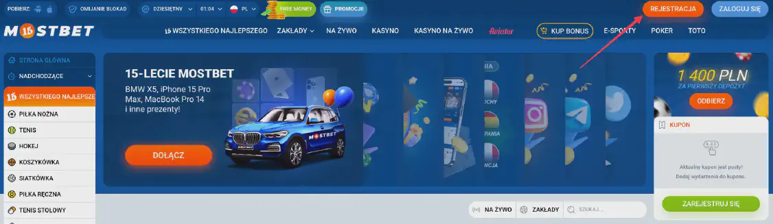 mostbet Rejestracja