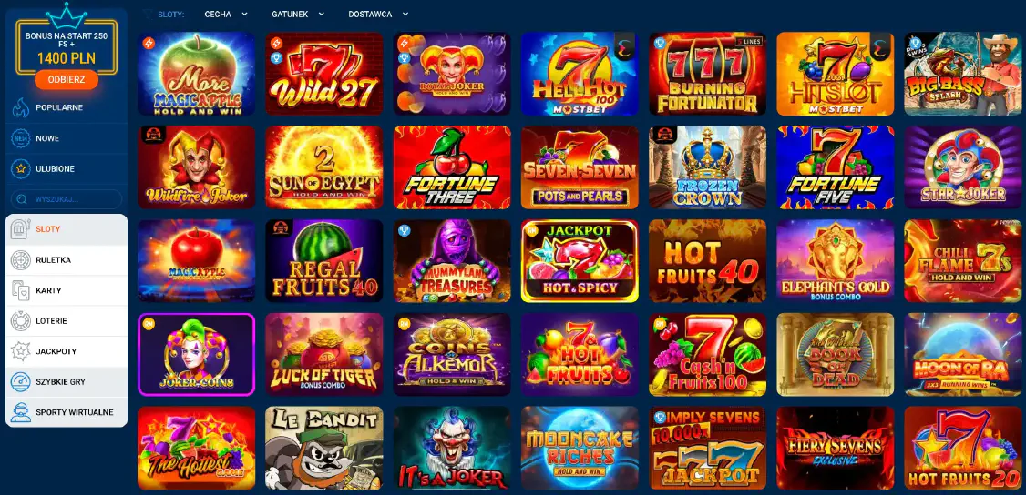 gry kasynowe Mostbet