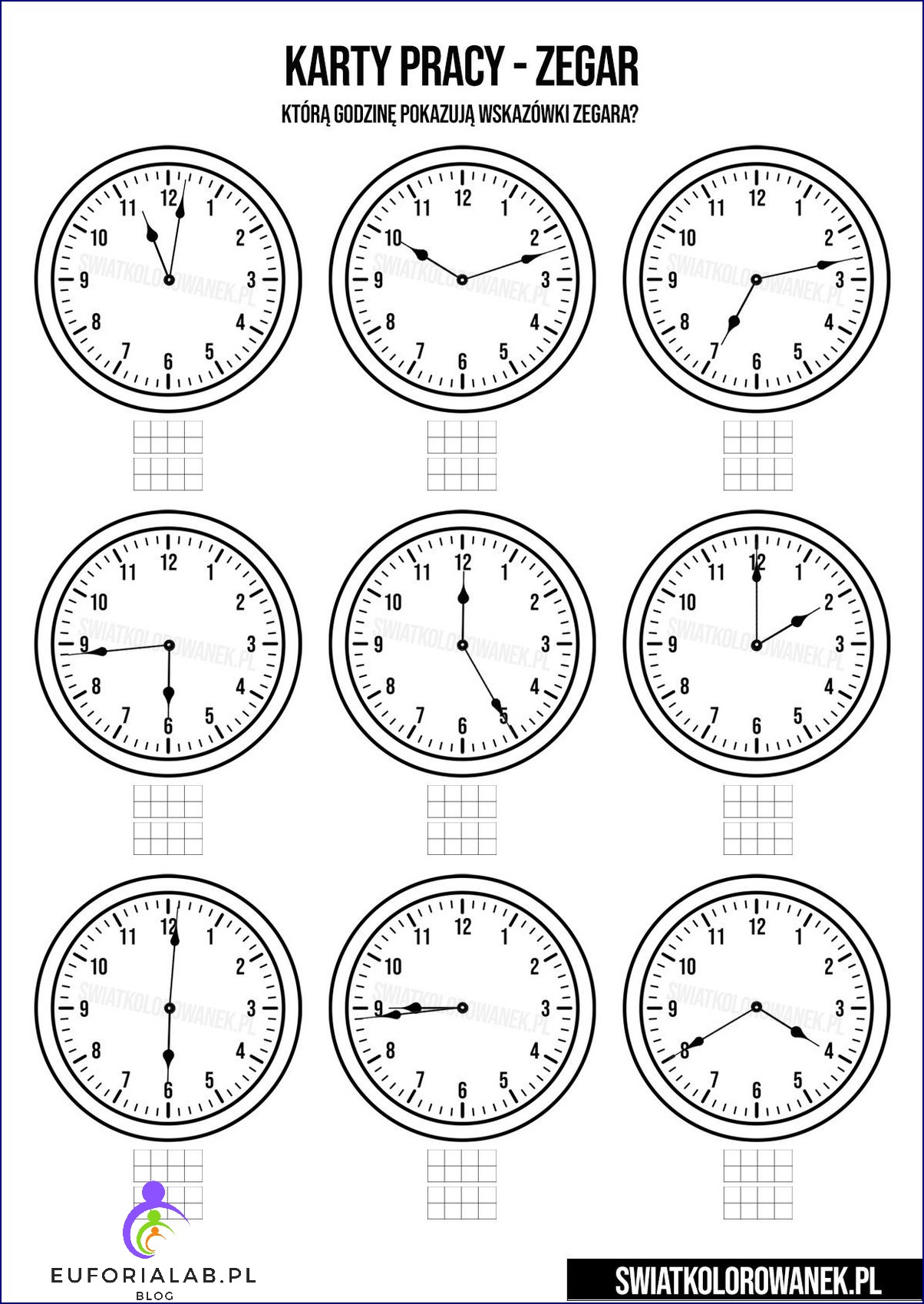 Nauka zegara dla dzieci